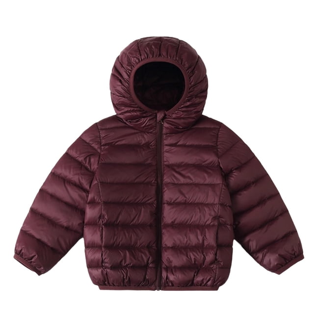 Tranfacy Manteau Matelassé à Capuchon Compressible pour Enfants de 2 à 14 Ans, Léger, avec Poche Zippée et Sac de Rangement