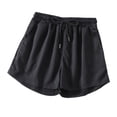 thumbnail image 4 of Diufon 2pc Womens Yoga Shorts Solid Color Shorts Elastic Waist Drawstring Athletic Shorts with Pockets, 4 of 4