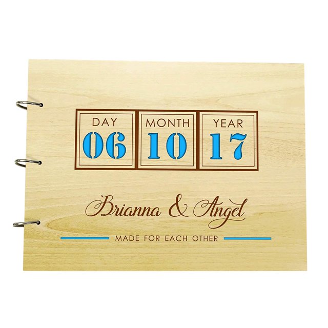 Fait main personnalisé bois gravé mariage livre d'or personnalisé en bois Photo Albums
