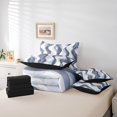 thumbnail image 4 of Erosebridal Modern Abstract Bedding Full Size, Stripes Wave Bed in a Bag Full size, Chic Geometric Reversible Bed Set, Breathable Room Decoration, 7pcs, 4 of 6