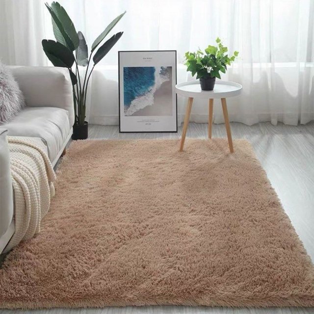 Cozival Shaggy Area Rug, Microfiber Shaggy Area Rug - Non-Slip Fuzzy Floor Mat for Bedroom/Living Room, Machine Washable Soft Carpet in Grey (60X90Cm), Non-Slip Floor Mat, A
