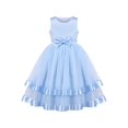 thumbnail image 1 of Robe Fille Bleue Nœud Papillon Fête Concours Robe de Bal Mariage Princesse 6 Ans, 1 of 1
