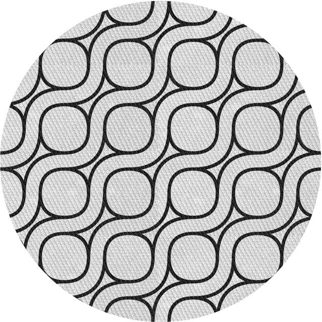 Ahgly Company Tapis d'Intérieur Lavables en Machine, Carrés Transitionnels, Gris Platine, 3' Carré
