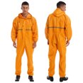 thumbnail image 1 of TiaoBug Combinaison Imperméable à Capuche une Pièce pour Homme, Combinaison de Pluie Réfléchissante, Combinaison à Fermeture Éclair, Jaune, TTG, 1 of 7