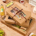 thumbnail image 1 of zanvins Sales Disposable Picnic Box Kraft Paper Lunch Box Paper Foldable, 1 of 6