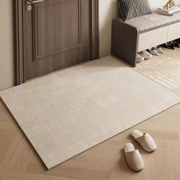 TopLLC Décoration pour la Maison, Décoration de Pièce, Décoration Murale Tapis Rayé Tapis Confortable pour Salon Tapis Rafraîchissant pour Chambre Tapis pour Balcon à la Maison Tapis en Polyester Tapis Beige