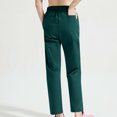 thumbnail image 4 of Yuyuzo Women Casual Pants Elastic Drawstring High Waisted Solid Color Slacks Straight Leg Bootcut Trousers, 4 of 4