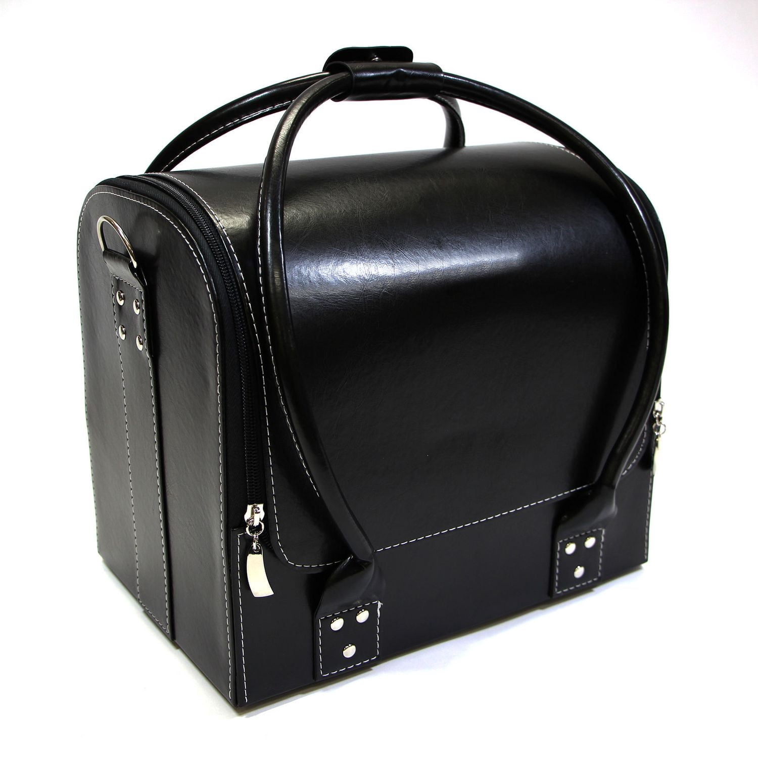 UNIQUE CREATIV Fold-Out Sew & Craft Tote - 30 × 20 × 22 cm (8.7 in), Cantilever Organizer, Faux-Leather Look, All