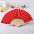 thumbnail image 1 of Rinsvye Solid Fan Folding Photo Booth Props Birthday 12 Party Wedding Hand Dance Work Decorations Held Silk Pattern Color Wooden Fan Sticks Tools & Home Improvement, 1 of 3