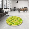 thumbnail image 4 of Ahgly Company Tapis d'Intérieur Ronds Transitionnels Lavables à la Machine, Vert Pistache, 3 Pieds Rond, 4 of 7