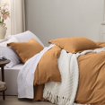 thumbnail image 4 of Bedsure Pumpkin Duvet Cover Queen Size - Soft Prewashed Queen Duvet Cover Set, 3 Pieces, 1 Duvet Cover 90x90 Inches with Zipper Closure and 2 Pillow Shams, Comforter Not Included, 4 of 6