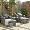 thumbnail image 2 of Outsunny 5-Piece Patio Furniture Set Rattan Wicker Conversation Set, Grey, 2 of 10
