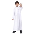 thumbnail image 2 of Kcodviy Arabic Thobe Muslim Thobe Thanks Shirt for Boys Long Sleeve Kaftan Crew Boys Long Sleeve Shirts Robe National Teenage Boys Little Boys Long Sleeve Embroidered Robe Set Arab Children's Wear R, 2 of 9