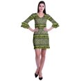 thumbnail image 2 of Moomaya Robe Courte Imprimée pour Femmes, Manches Évasées, Coupe Droite, Robes pour Femmes, Vêtements d'Été Décontractés, 2 of 6