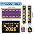 thumbnail image 3 of Graduation Decorations 2026 Set Black Gold, Congrats Grad Decor Set with Banner Backdrop Porch Sign,Hanging Swirls Honeycomb Centerpieces Balloons for Grad Party Decorations, 3 of 8