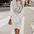 thumbnail image 2 of Kcodviy Robe Chandail d'Hiver en Tricot pour Femmes, Grande Taille, Col Roulé, Chaude, Manches Longues, Robes Chandail pour Femmes, Longueur Genou, Mini-Robe Chandail avec Poche, 2 of 5