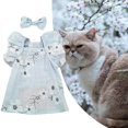 thumbnail image 1 of CBFFDC Dog Princess Dress Soft Breathable Dog Clothes Exquisite Floral Print Sleeveless Design Washable with Adjustable Knot, 1 of 7
