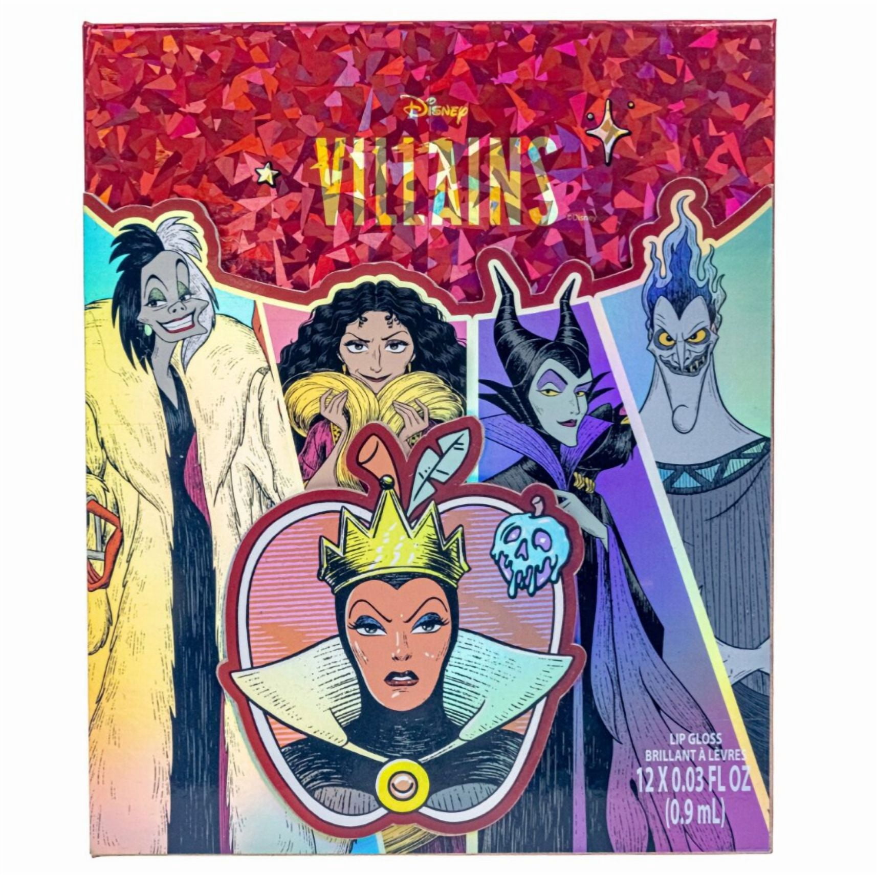 Disney Villains 12pk Lip Gloss Mirror Set for Kids