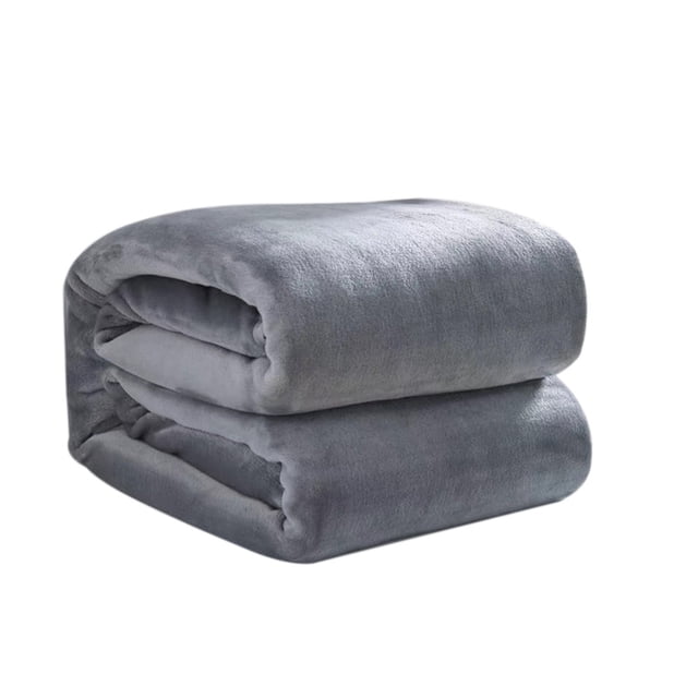 Super Soft Throw Blankets Super Soft Warm Solid Warm Micro Plush Fleece Blanket Throw Rug Sofa Bedding in grey color, made of flannel material, measuring 100x140cm. Features a soft and durable texture, providing microfiber warmth suitable for sofas, beds, or as a throw rug. Machine washable and easy to clean.