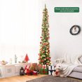 thumbnail image 4 of Costway 8 FT Pre-Lit Pencil Christmas Tree with 300 LED Lights & 591 Branch Tips Party, 4 of 10