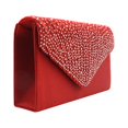 thumbnail image 1 of thinsony Women Envelope Bag Rectangular Hasp Rhinestone Stylish Fashionable Business Party Bridal Handbag Birthday Gift Red, 1 of 9