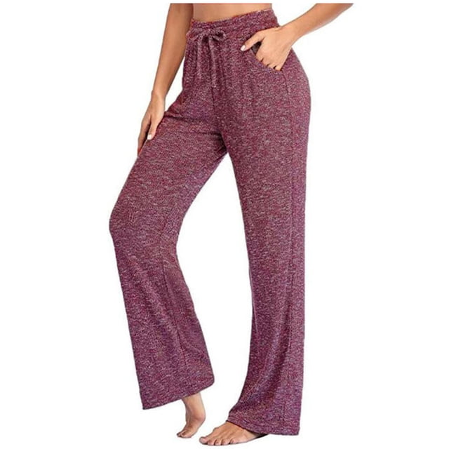 Birdeem Fashion Women Solid High Waist Pockets Loose Drawstring Wide Leg Yoga Pants
