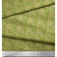 thumbnail image 3 of Soimoi Green Poly Georgette Fabric Artistic Floral Fabric Prints By Yard 52 Inch Wide, 3 of 5