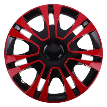 Universal 13 Inch Black Hub Caps for Car Wheels Auto Accessories Wheel Cover Hub Cap Vehicle Rim Caps Wheel Accessories Parts Red