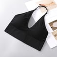 thumbnail image 4 of MIASHUI Bras for Women Halterneck Sports Bra Backless Deep V Neck Sports Bustier Padded Gym Bra Backless Adjustable Straps, 4 of 5