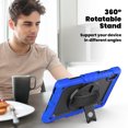 thumbnail image 4 of Case for Lenovo Tab K10 10.3 Inch / M10 FHD Plus 2020 2nd Gen with Screen Protector, 360 Degree Rotating Kickstand Hand Strap Heavy Duty Shockproof Cover with Shoulder Strap, Blue, 4 of 7