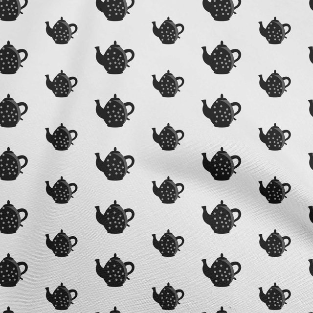 oneOone Velvet White Fabric Tea Kettle Sewing Craft Projects Fabric Prints By Yard 58 Inch Wide-X1