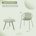 thumbnail image 3 of Costway 3 Pieces Bistro Set All Weather PP Patio Conversation Set with Round Coffee table Green, 3 of 10