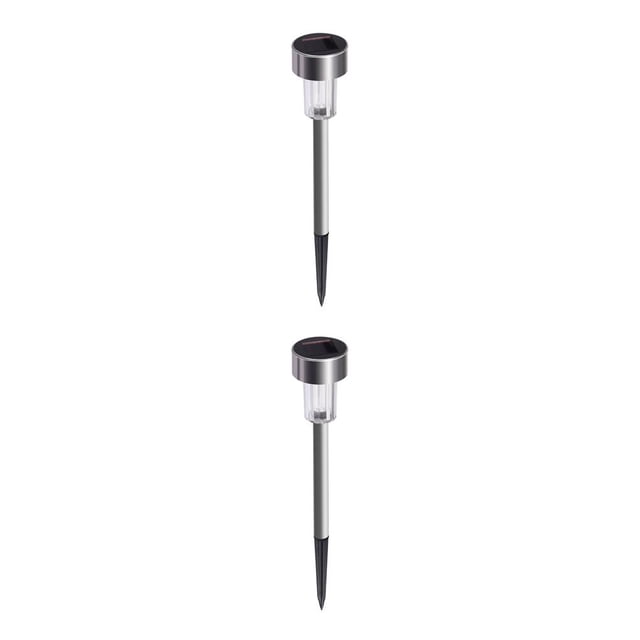jesticaly 2Pcs Stainless Solar LED Lawn Lamp IP44 Outdoor Garden Pathway Landscape Lamp Green 2Set