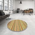 thumbnail image 3 of Ahgly Company Tapis d'Intérieur Ronds Abstraits Brun Doré Jaune, Tapis de Zone Abstraits, 7 Pieds Rond, 3 of 6