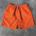 thumbnail image 2 of jsaierl Mens Shorts Summer Casual Drawstring Pocket Solid Color Five-Inch Beach Shorts, 2 of 4