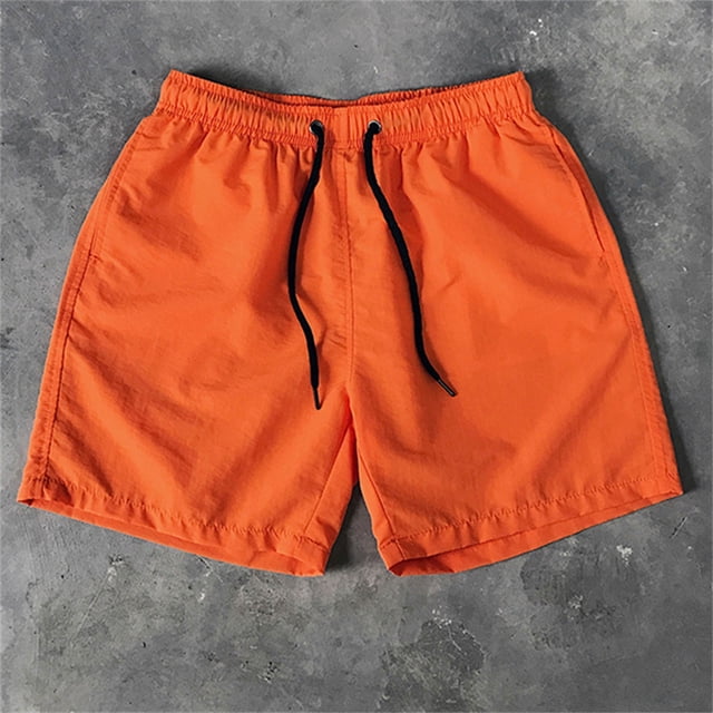 SMihono Mens Shorts Casual and Athletic Plus Size Casual Drawstring Pocket Solid Color Candy Color Five-point Beach Shorts