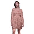 thumbnail image 1 of Bimba Robe Midi à Manches Longues pour Femmes, Coupe Décontractée, Imprimée de Feuilles Orange et d'Oiseau Flowerpecker - Medium, 1 of 1