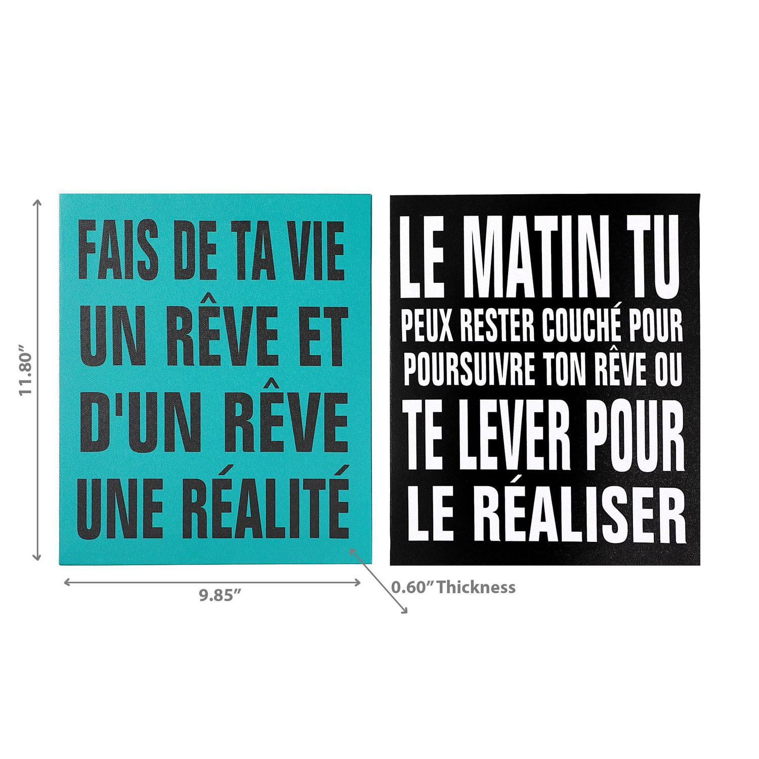 IH Casa Decor Canvas Wall Sign Reve Asstd - Ensemble De 2