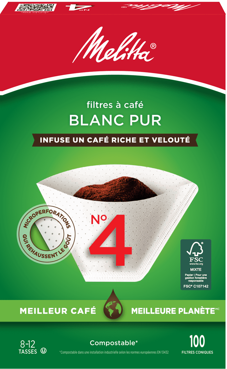 Melitta Pure White Coffee Filters No 4 - 100 Ct
