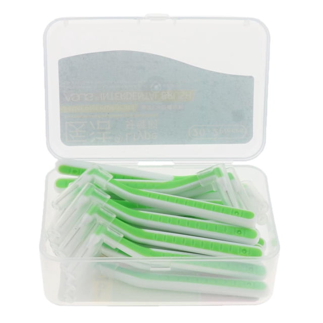 22 Pcs Brosse à Gencives avec Fil Dentaire Inter-Nettoyage Vert 0,8 mm