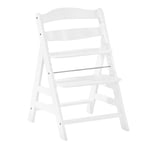 Hauck Alpha+ Grow le long du siège, Booster en bois réglable avec Bumper Bar, Beechwood, Blanc