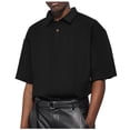 thumbnail image 2 of ylioge Short Sleeve T Shirts for Men Pullover Button Collared Golf Tees Tops Casual Solid Color Textured Loose Comfort Lapel Tshirts Shirt, 2 of 6
