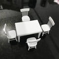 thumbnail image 3 of RXIRUCGD Jouets 1:12 Maison de Poupée Miniature Meubles en Bois Blanc Table à Manger Chaise Ensemble de Modèles, 3 of 8