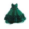 thumbnail image 1 of XDZJLR Robes pour Filles Enfants Été Sans Manches Fleur Princesse Défilé Performance Jupe, 1 of 7