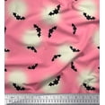 thumbnail image 1 of Soimoi Moss Georgette Fabric Moon & Bat Halloween Print Sewing Fabric Yard 42 Inch Wide, 1 of 3