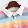 thumbnail image 4 of XZNGL Womens Color Stripe Button Long Sleeve Pullover Hoodies Sweatshirt Tops Blouse, 4 of 8