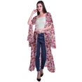 thumbnail image 2 of Moomaya Cardigan Long en Georgette de Viscose Imprimée à Manches Fendues pour Femmes, 2 of 5