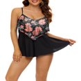 thumbnail image 4 of MesaSe Femmes 2 Pcs Tankini Maillots de Bain Col en V Superposés Hauts à Volants Bas String Ensemble Bikini, 4 of 6