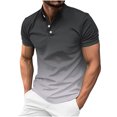 thumbnail image 1 of Birdeem Mens Solid Color Sport Shirt with Button Lapel Short Sleeve Lapel Top/Shirt, 1 of 12