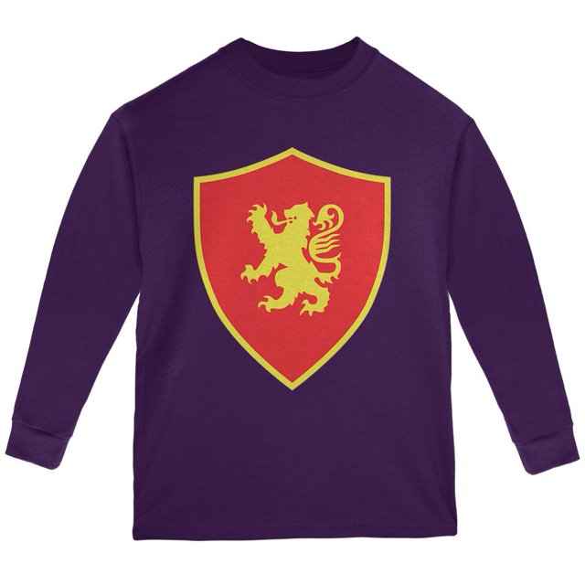 Halloween Knight Shield Costume Rampant Lion Youth Long Sleeve T Shirt